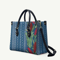 Women's Day Samoa Malu Tattoo Inspired Mix Teuila Leather Bag Royal Blue