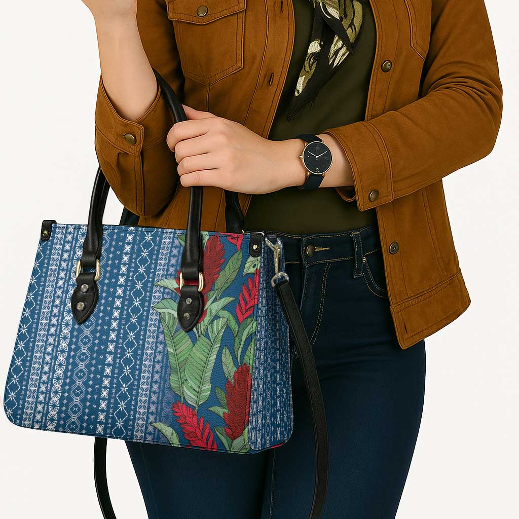 Women's Day Samoa Malu Tattoo Inspired Mix Teuila Leather Bag Royal Blue