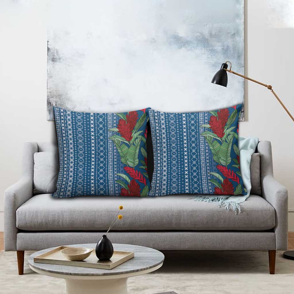 Women's Day Samoa Malu Tattoo Inspired Mix Teuila Pillow Cover Royal Blue