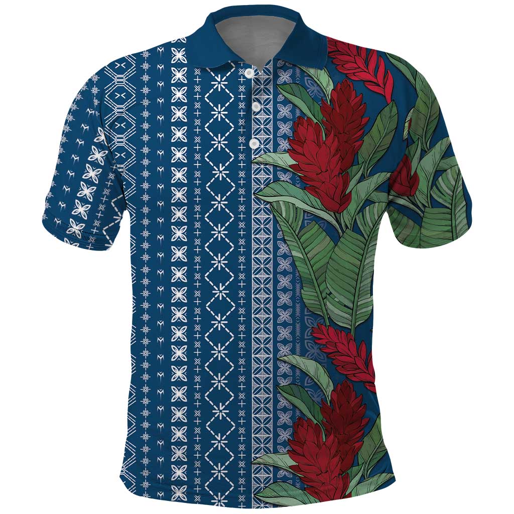 Women's Day Samoa Malu Tattoo Inspired Mix Teuila Polo Shirt Royal Blue