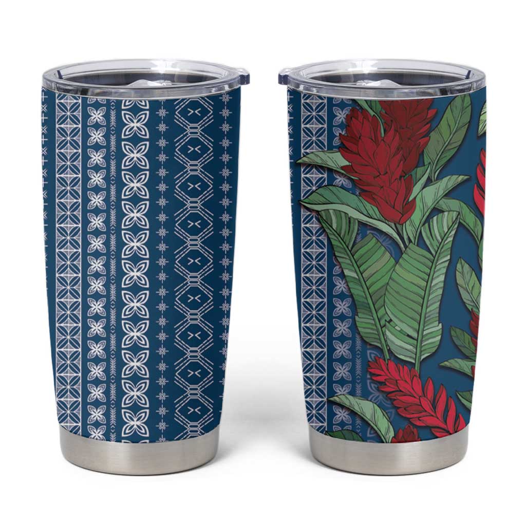Women's Day Samoa Malu Tattoo Inspired Mix Teuila Tumbler Cup Royal Blue