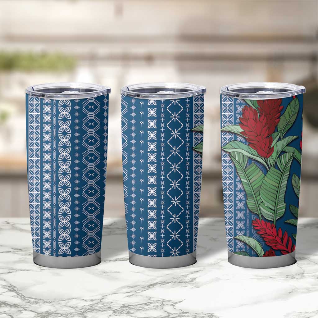 Women's Day Samoa Malu Tattoo Inspired Mix Teuila Tumbler Cup Royal Blue
