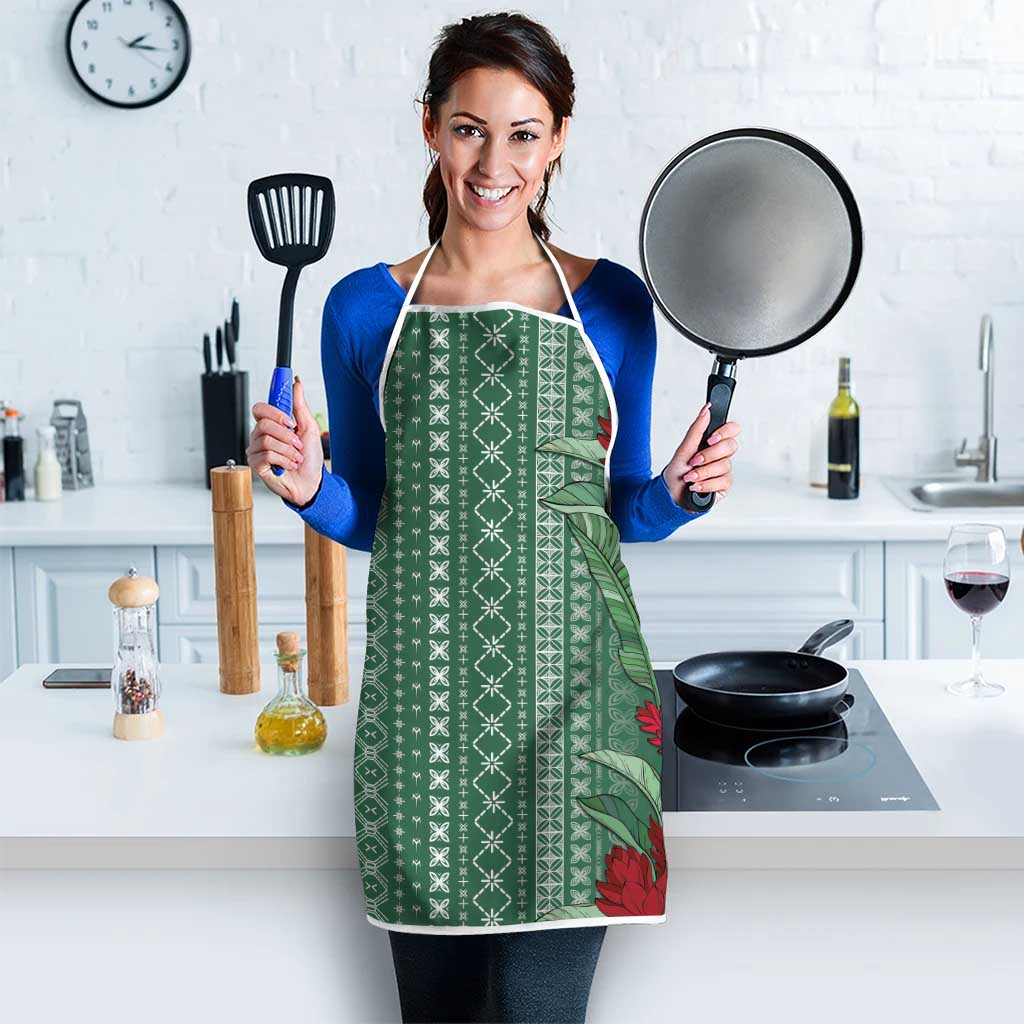 Women's Day Samoa Malu Tattoo Inspired Mix Teuila Apron Sage Green