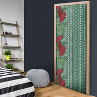 Women's Day Samoa Malu Tattoo Inspired Mix Teuila Door Cover Sage Green