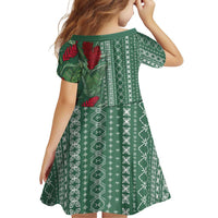 Women's Day Samoa Malu Tattoo Inspired Mix Teuila Family Matching Short Sleeve Bodycon Dress and Hawaiian Shirt Sage Green LT7 - Polynesian Pride