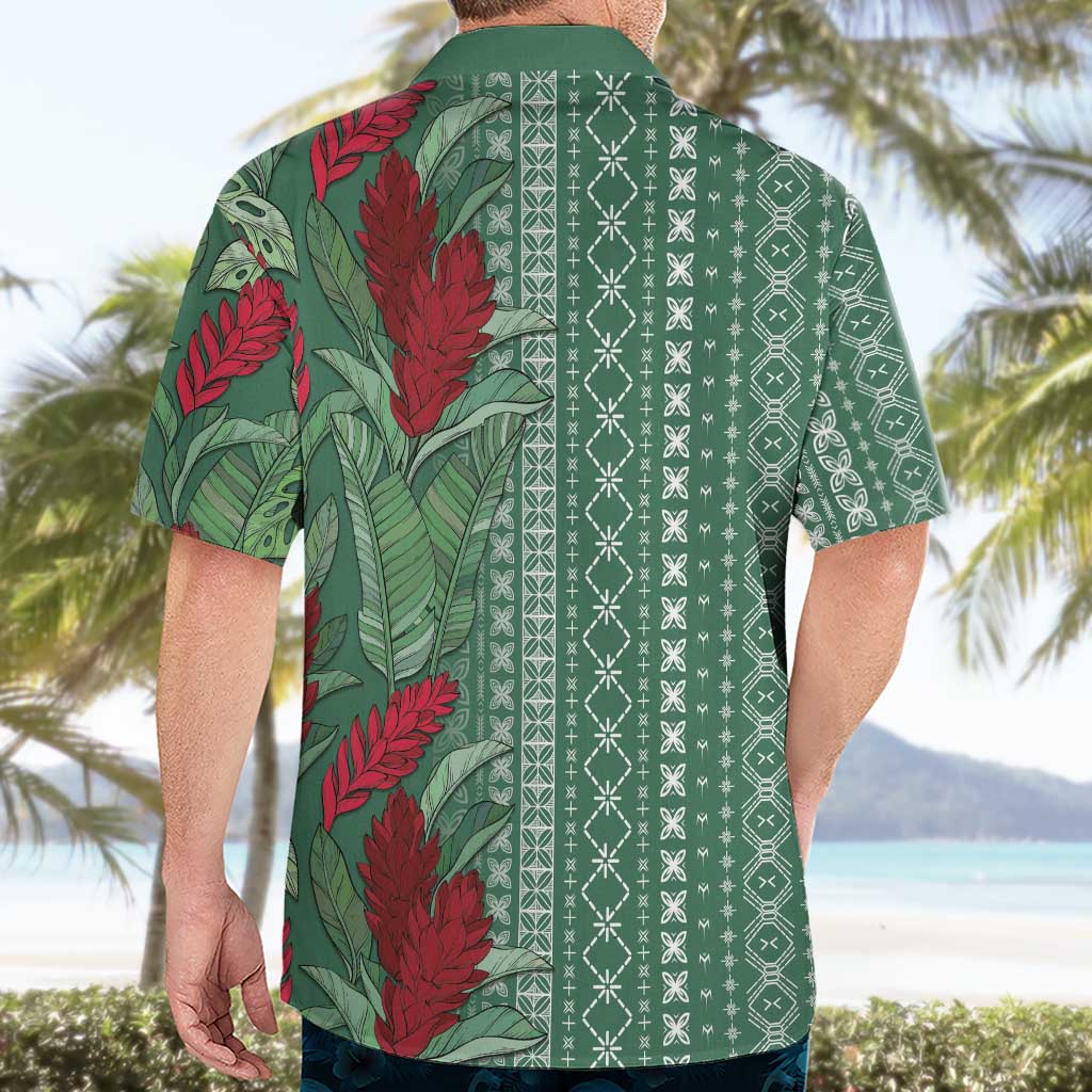 Women's Day Samoa Malu Tattoo Inspired Mix Teuila Hawaiian Shirt Sage Green