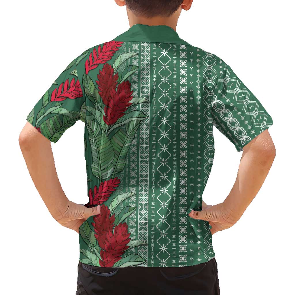 Women's Day Samoa Malu Tattoo Inspired Mix Teuila Hawaiian Shirt Sage Green