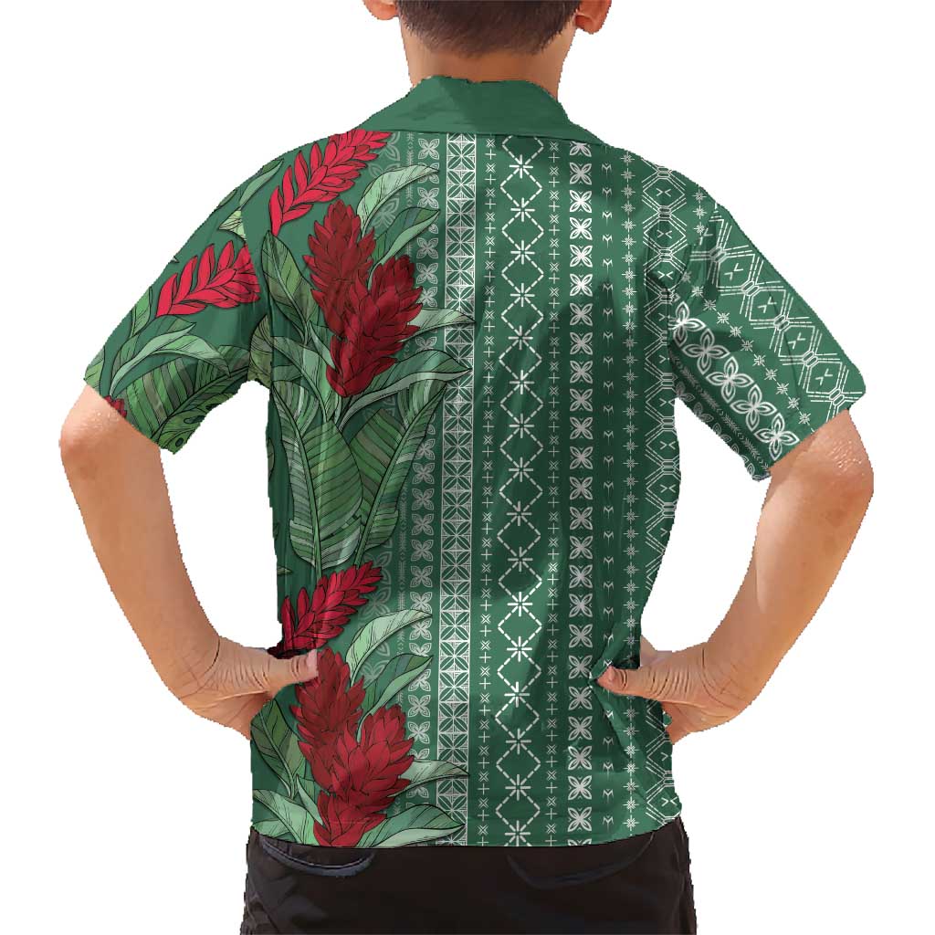 Women's Day Samoa Malu Tattoo Inspired Mix Teuila Kid Hawaiian Shirt Sage Green LT7 - Polynesian Pride