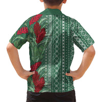 Women's Day Samoa Malu Tattoo Inspired Mix Teuila Kid Hawaiian Shirt Sage Green LT7 - Polynesian Pride