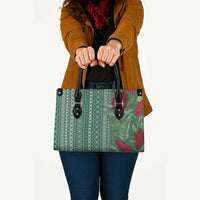 Women's Day Samoa Malu Tattoo Inspired Mix Teuila Leather Bag Sage Green