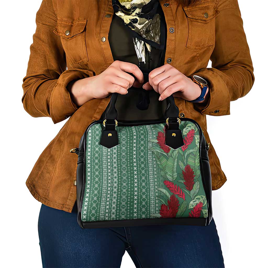 Women's Day Samoa Malu Tattoo Inspired Mix Teuila Shoulder Handbag Sage Green