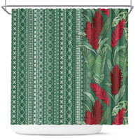 Women's Day Samoa Malu Tattoo Inspired Mix Teuila Shower Curtain Sage Green