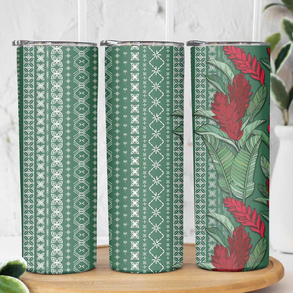 Women's Day Samoa Malu Tattoo Inspired Mix Teuila Skinny Tumbler Sage Green LT7 - Polynesian Pride