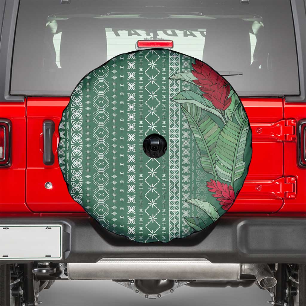 Women's Day Samoa Malu Tattoo Inspired Mix Teuila Spare Tire Cover Sage Green LT7 - Polynesian Pride