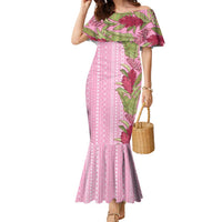 Women's Day Samoa Malu Tattoo Inspired Mix Teuila Family Matching Mermaid Dress and Hawaiian Shirt Rose Pink LT7 Mom's Dress Rose Pink - Polynesian Pride