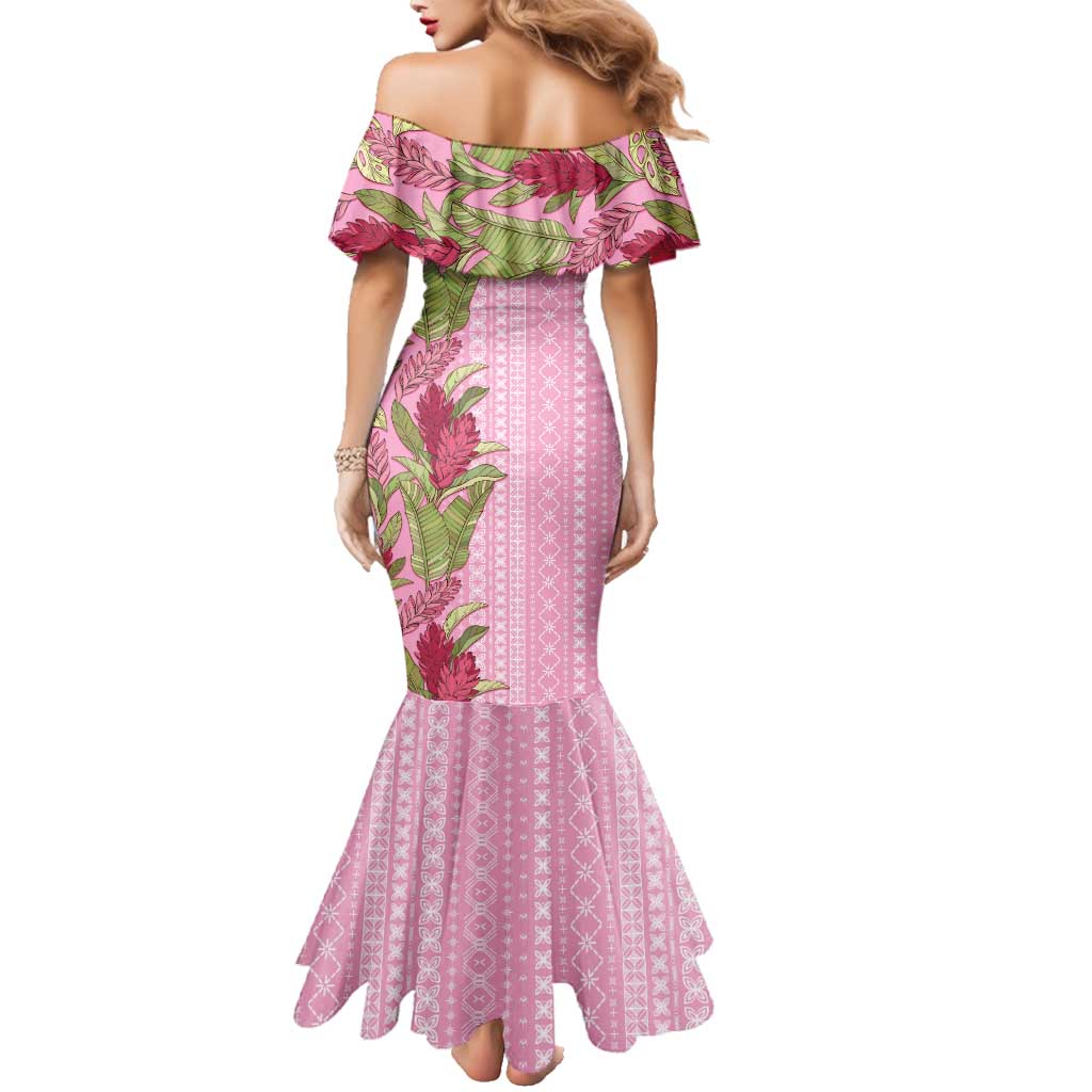 Women's Day Samoa Malu Tattoo Inspired Mix Teuila Family Matching Mermaid Dress and Hawaiian Shirt Rose Pink LT7 - Polynesian Pride