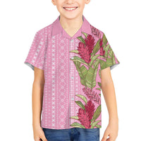 Women's Day Samoa Malu Tattoo Inspired Mix Teuila Family Matching Off Shoulder Maxi Dress and Hawaiian Shirt Rose Pink LT7 Son's Shirt Rose Pink - Polynesian Pride