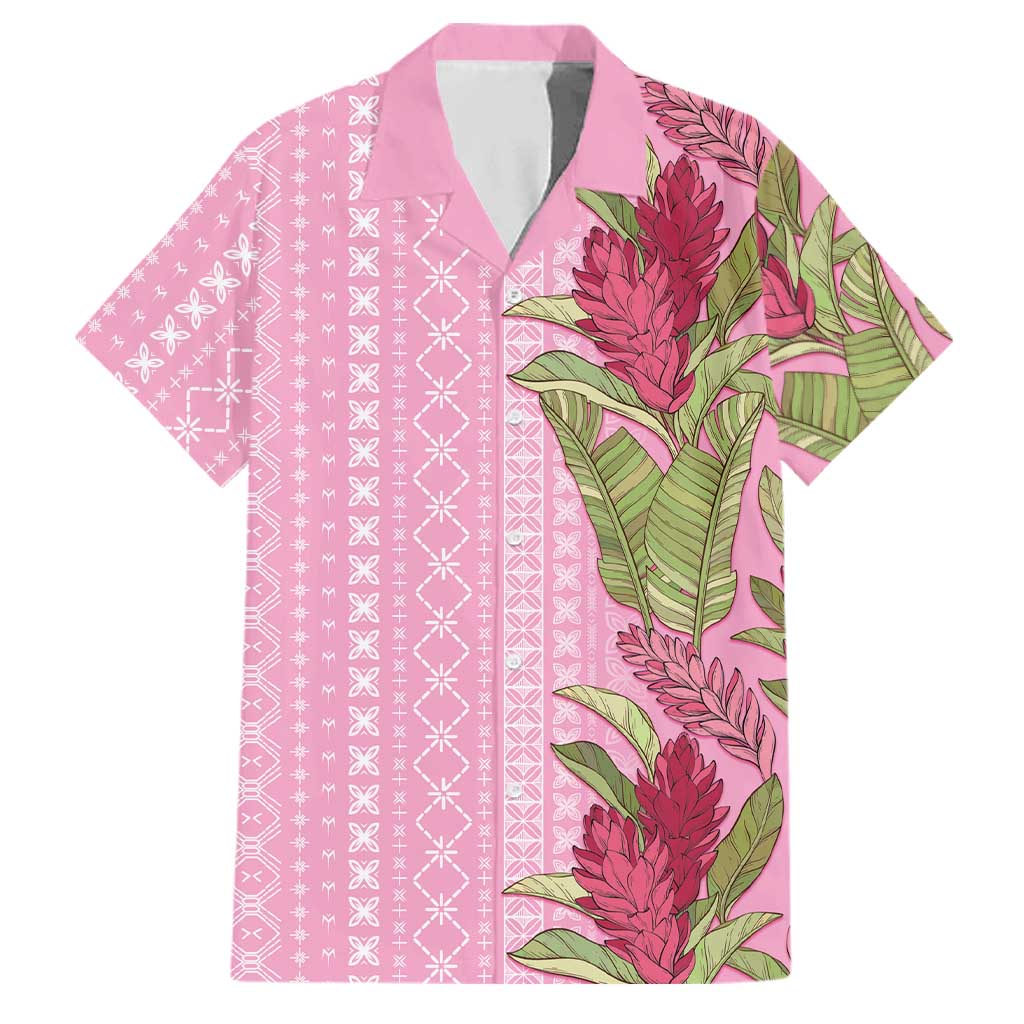 Women's Day Samoa Malu Tattoo Inspired Mix Teuila Family Matching Short Sleeve Bodycon Dress and Hawaiian Shirt Rose Pink LT7 Dad's Shirt - Short Sleeve Rose Pink - Polynesian Pride