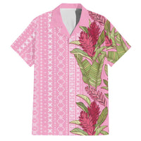 Women's Day Samoa Malu Tattoo Inspired Mix Teuila Family Matching Summer Maxi Dress and Hawaiian Shirt Rose Pink LT7 Dad's Shirt - Short Sleeve Rose Pink - Polynesian Pride