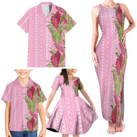 Women's Day Samoa Malu Tattoo Inspired Mix Teuila Family Matching Tank Maxi Dress and Hawaiian Shirt Rose Pink LT7 - Polynesian Pride