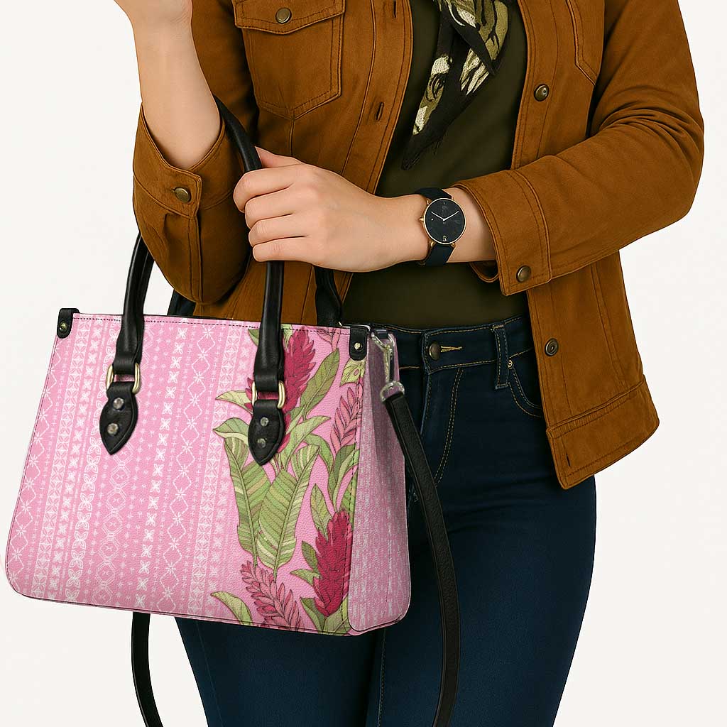 Women's Day Samoa Malu Tattoo Inspired Mix Teuila Leather Bag Rose Pink