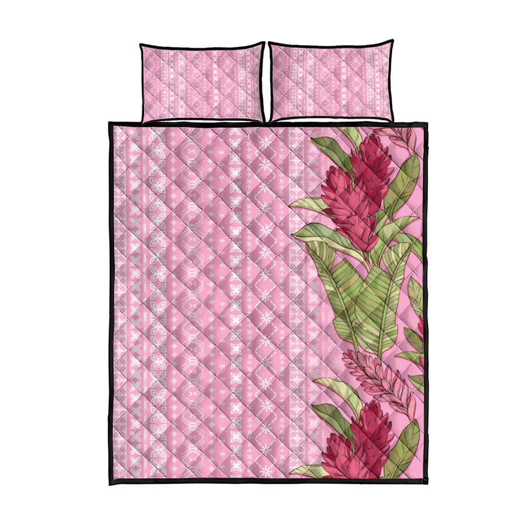 Women's Day Samoa Malu Tattoo Inspired Mix Teuila Quilt Bed Set Rose Pink
