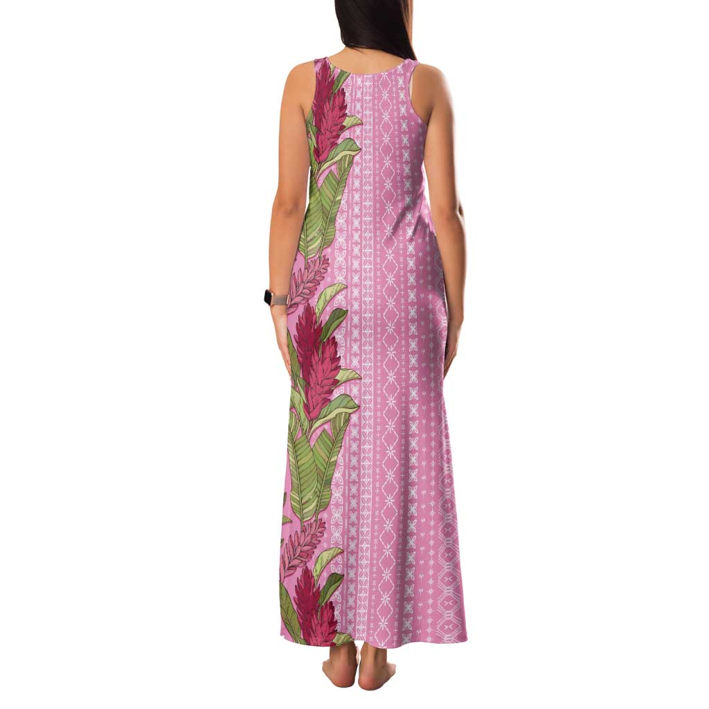 Women's Day Samoa Malu Tattoo Inspired Mix Teuila Tank Maxi Dress Rose Pink