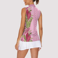 Women's Day Samoa Malu Tattoo Inspired Mix Teuila Women Sleeveless Polo Shirt Rose Pink LT7 - Polynesian Pride