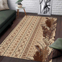 Women's Day Samoa Malu Tattoo Inspired Mix Teuila Area Rug Vintage Tapa LT7 Beige - Polynesian Pride