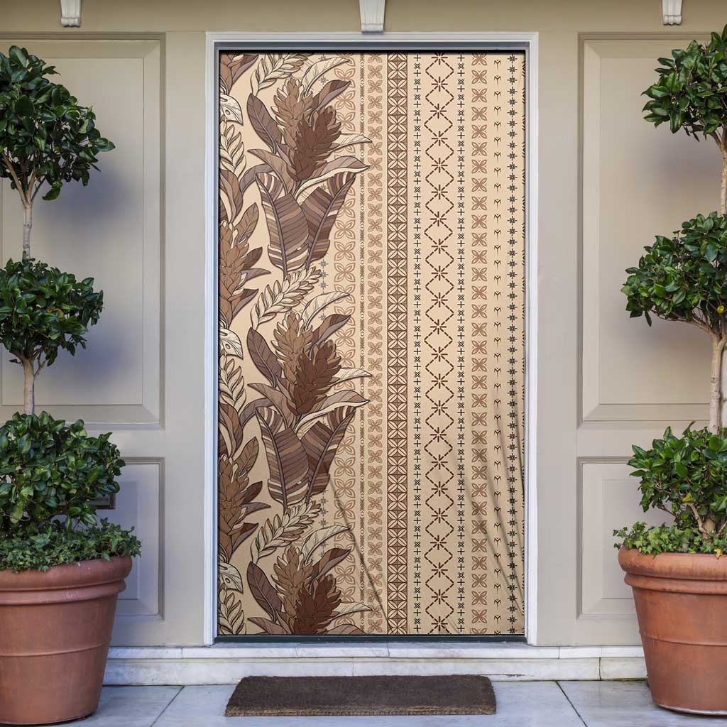 Women's Day Samoa Malu Tattoo Inspired Mix Teuila Door Cover Vintage Tapa