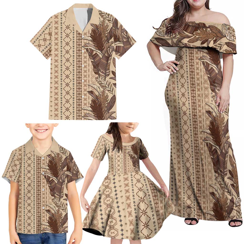 Women's Day Samoa Malu Tattoo Inspired Mix Teuila Family Matching Off Shoulder Maxi Dress and Hawaiian Shirt Vintage Tapa
