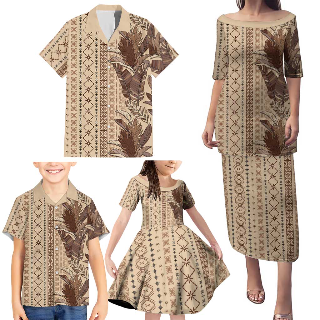 Women's Day Samoa Malu Tattoo Inspired Mix Teuila Family Matching Puletasi and Hawaiian Shirt Vintage Tapa