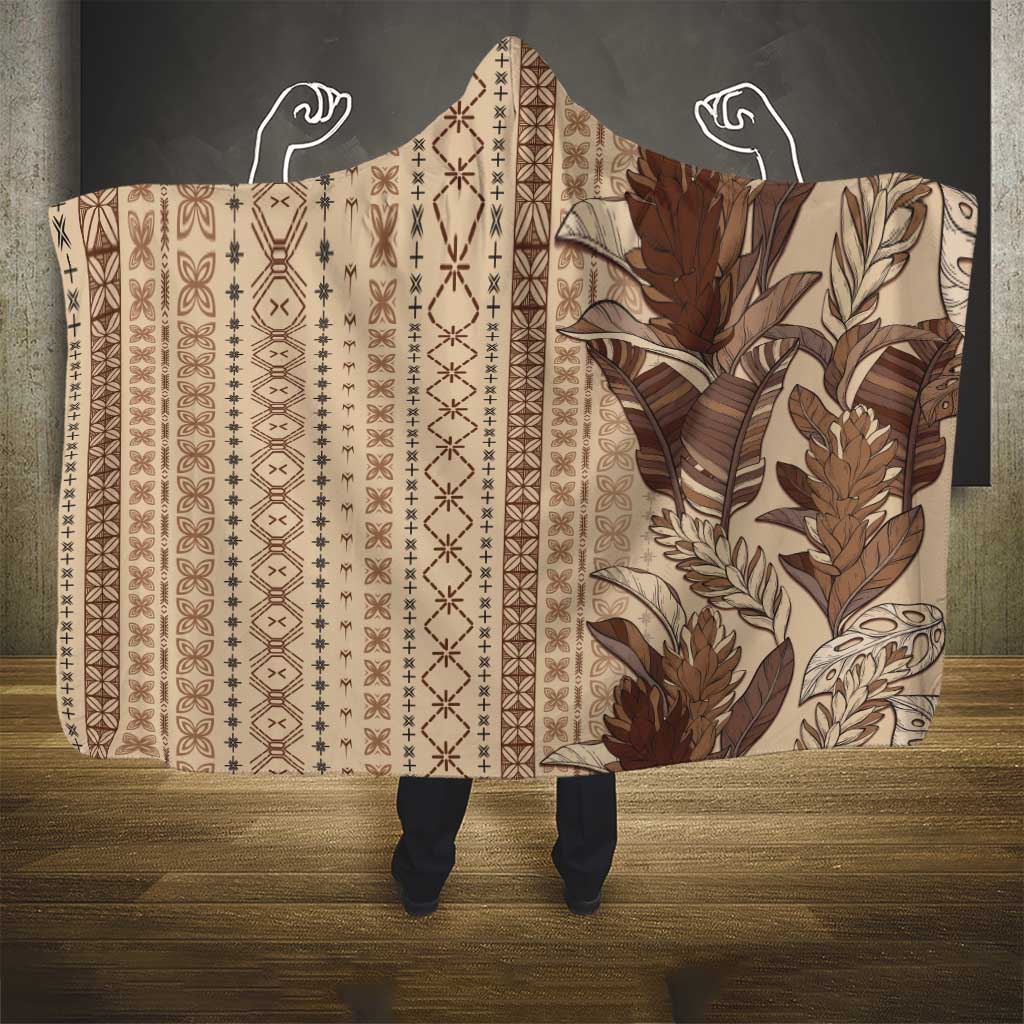 Women's Day Samoa Malu Tattoo Inspired Mix Teuila Hooded Blanket Vintage Tapa