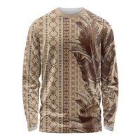 Women's Day Samoa Malu Tattoo Inspired Mix Teuila Long Sleeve Shirt Vintage Tapa LT7 Unisex Beige - Polynesian Pride