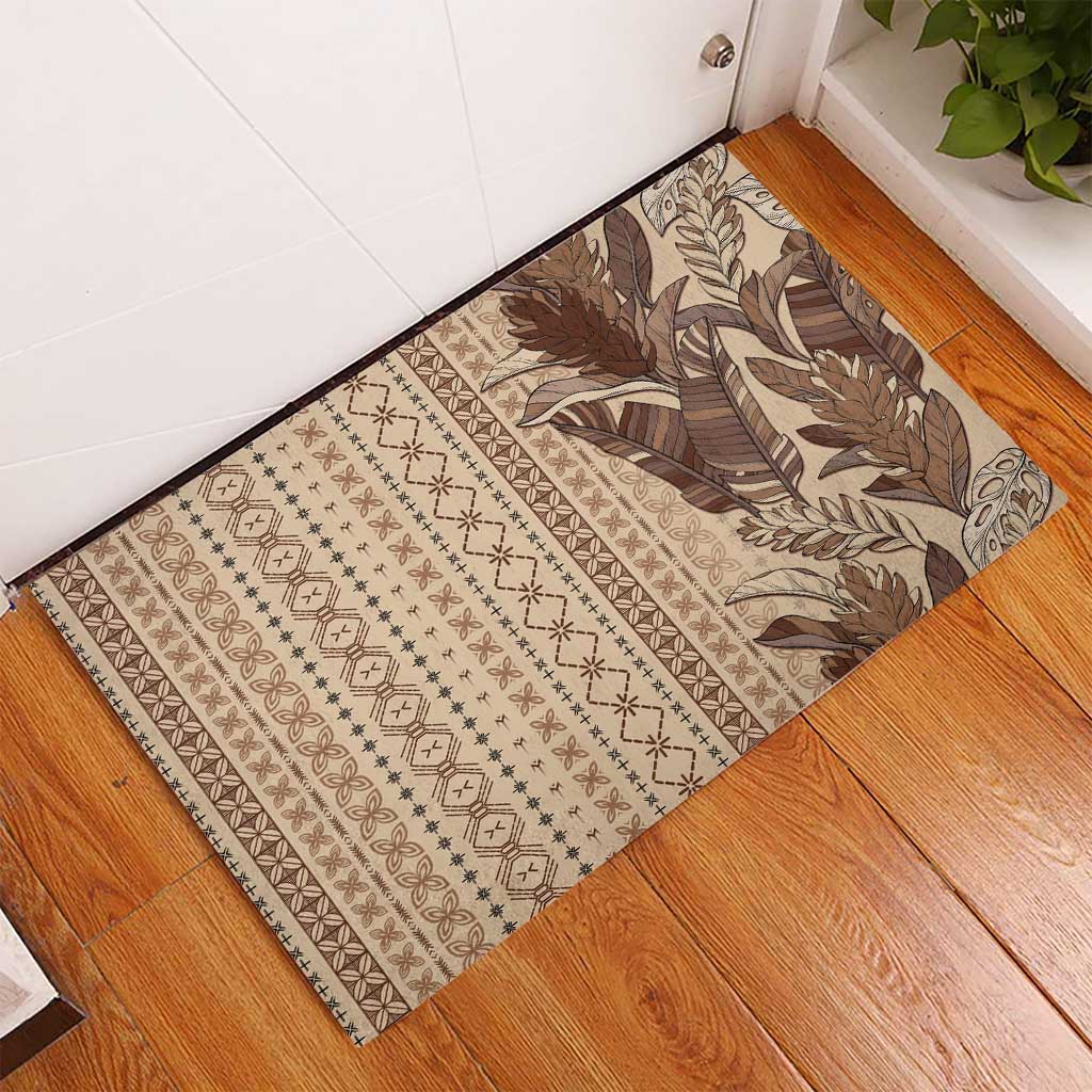 Women's Day Samoa Malu Tattoo Inspired Mix Teuila Rubber Doormat Vintage Tapa