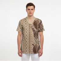Women's Day Samoa Malu Tattoo Inspired Mix Teuila Scrub Top Vintage Tapa LT7 - Polynesian Pride