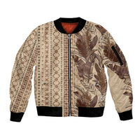 Women's Day Samoa Malu Tattoo Inspired Mix Teuila Sleeve Zip Bomber Jacket Vintage Tapa