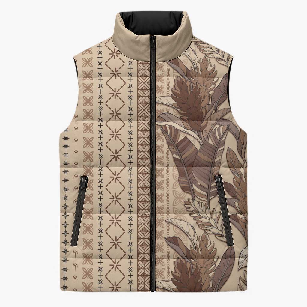 Women's Day Samoa Malu Tattoo Inspired Mix Teuila Sleeveless Puffer Jacket Vintage Tapa