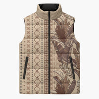 Women's Day Samoa Malu Tattoo Inspired Mix Teuila Sleeveless Puffer Jacket Vintage Tapa
