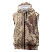Women's Day Samoa Malu Tattoo Inspired Mix Teuila Sleeveless Zip Hoodie Vintage Tapa