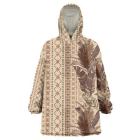 Women's Day Samoa Malu Tattoo Inspired Mix Teuila Wearable Blanket Hoodie Vintage Tapa LT7 One Size Beige - Polynesian Pride