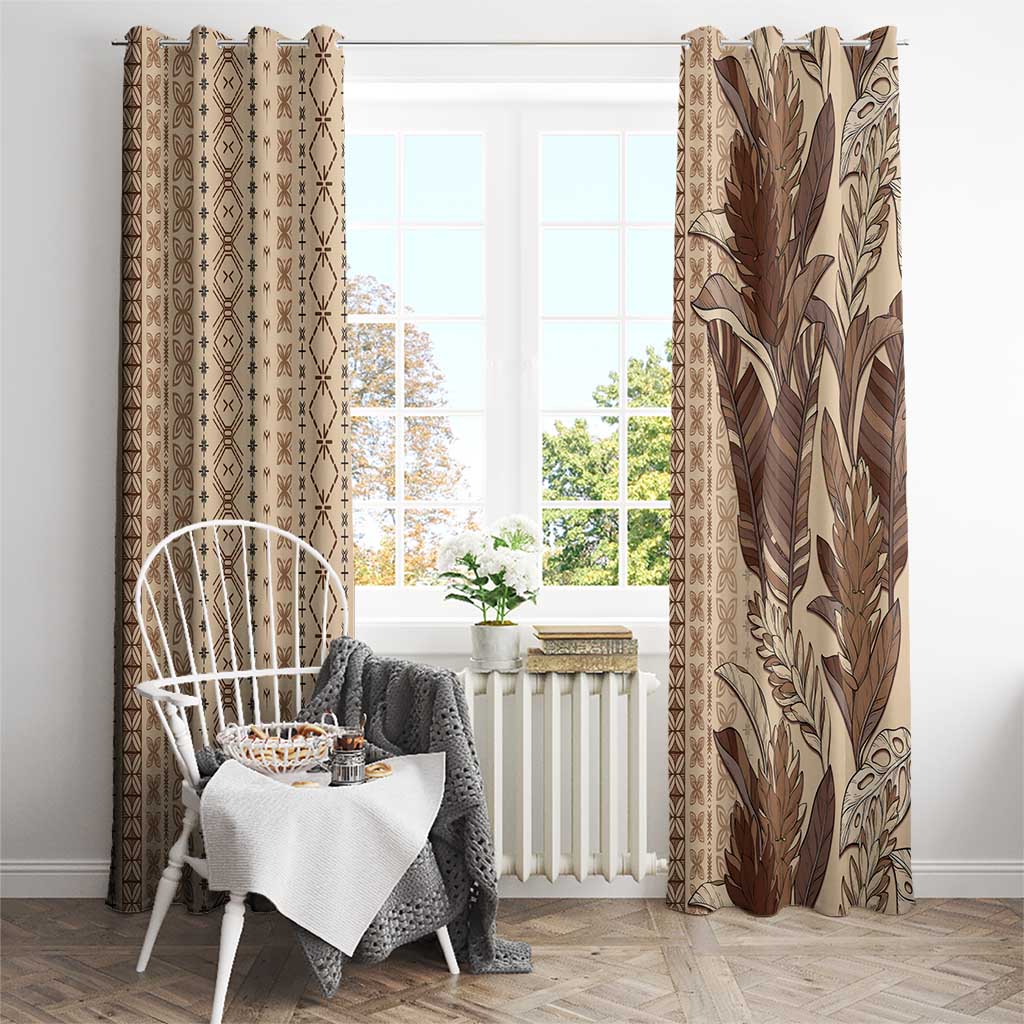 Women's Day Samoa Malu Tattoo Inspired Mix Teuila Window Curtain Vintage Tapa