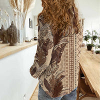 Women's Day Samoa Malu Tattoo Inspired Mix Teuila Women Casual Shirt Vintage Tapa LT7 - Polynesian Pride