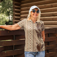 Women's Day Samoa Malu Tattoo Inspired Mix Teuila Women Polo Shirt Vintage Tapa LT7 - Polynesian Pride