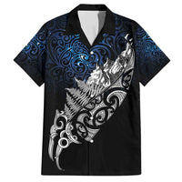Maori Matariki Family Matching Long Sleeve Bodycon Dress and Hawaiian Shirt Landscape Styled Fern - Galaxy LT7 Dad's Shirt - Short Sleeve Black - Polynesian Pride