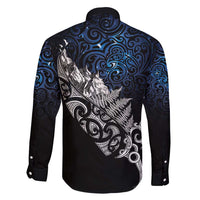 Maori Matariki Family Matching Off Shoulder Short Dress and Hawaiian Shirt Landscape Styled Fern - Galaxy LT7 - Polynesian Pride