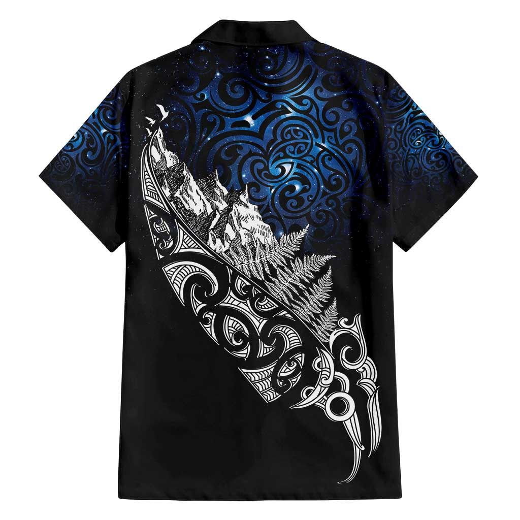 Maori Matariki Family Matching Puletasi and Hawaiian Shirt Landscape Styled Fern - Galaxy LT7 - Polynesian Pride