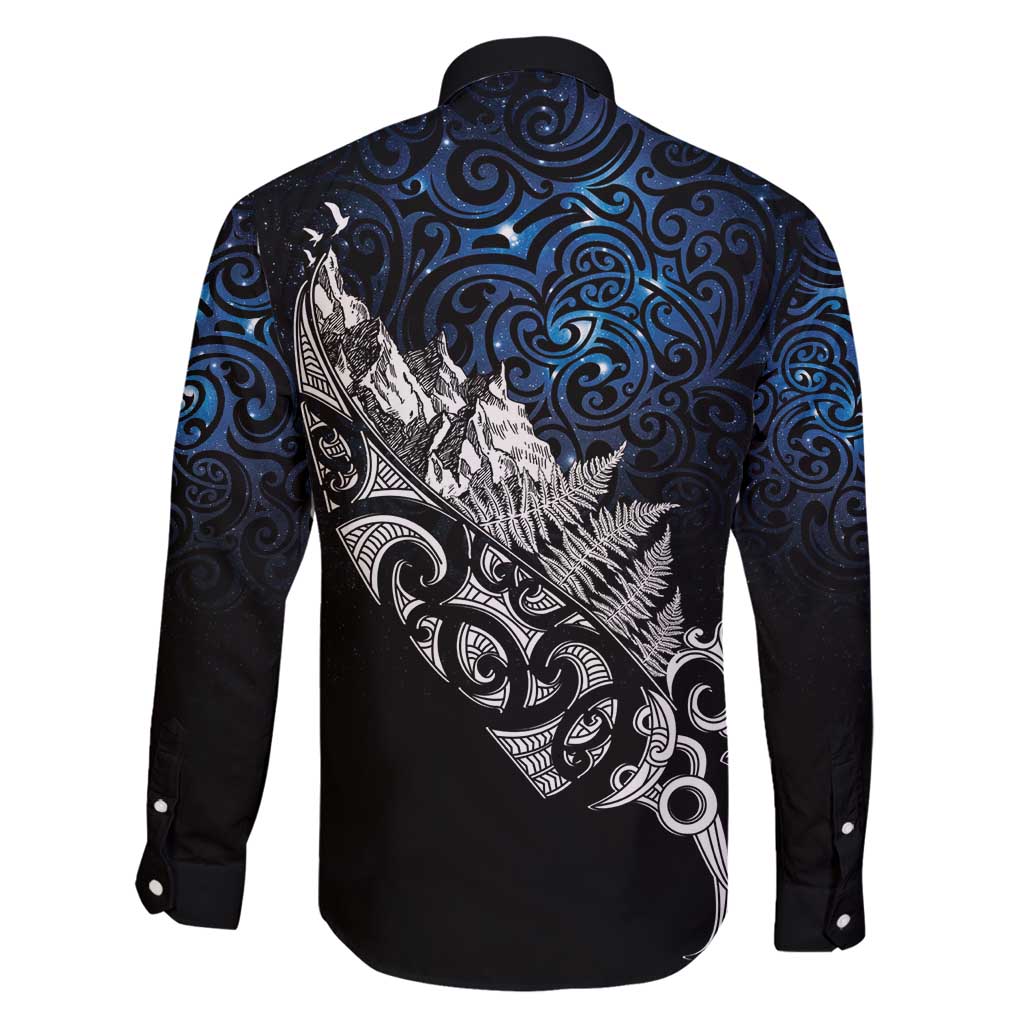 Maori Matariki Family Matching Puletasi and Hawaiian Shirt Landscape Styled Fern - Galaxy LT7 - Polynesian Pride