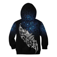 Maori Matariki Kid Hoodie Landscape Styled Fern - Galaxy LT7 - Polynesian Pride