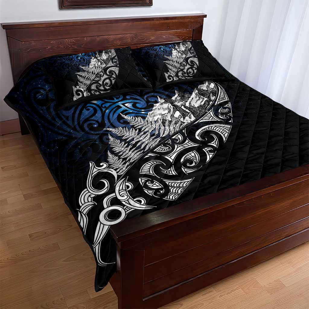 Maori Matariki Quilt Bed Set Landscape Styled Fern - Galaxy LT7 - Polynesian Pride
